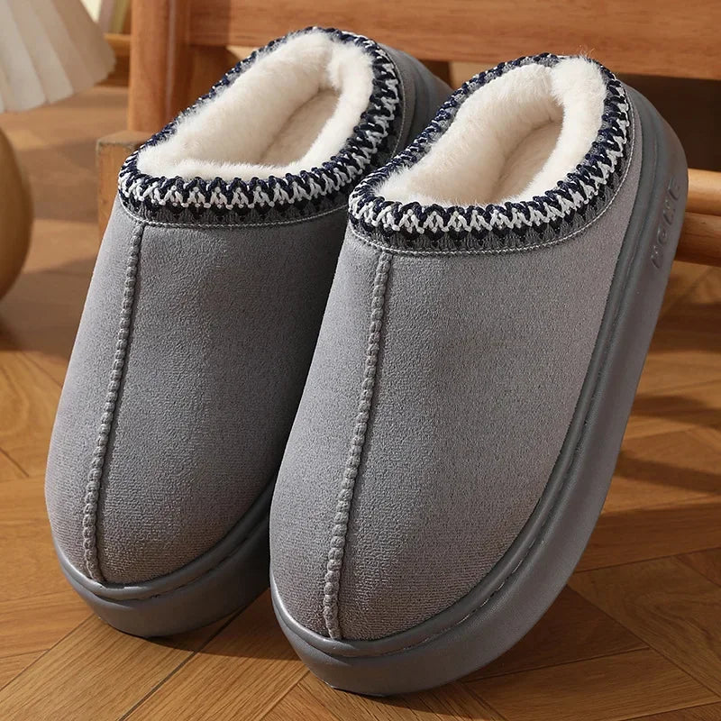 Cozy Fluffy Platform Slippers - Warm Indoor Unisex Shoes