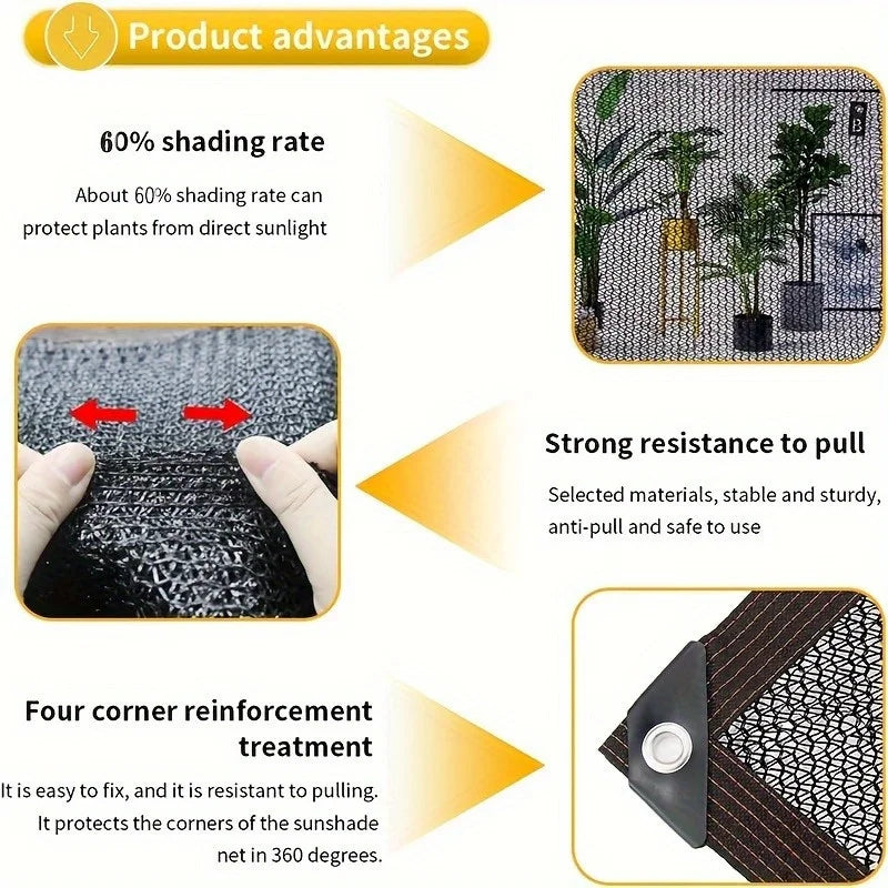 70-80% Black Sunshade Net - Anti-UV Greenhouse Privacy Screen