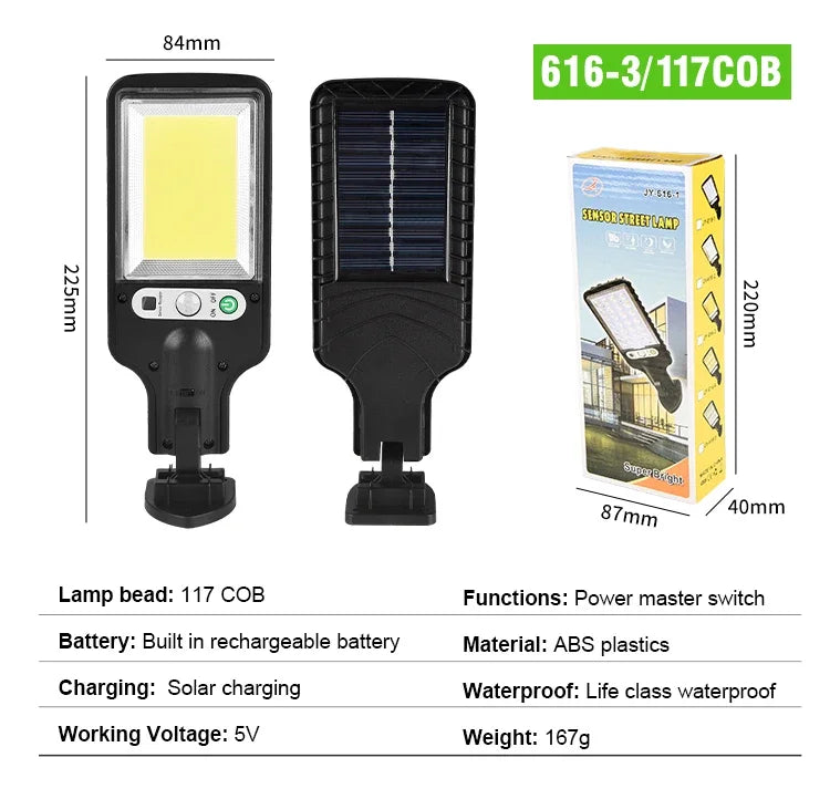 LED Solar Outdoor Remote Control Wall Lamp