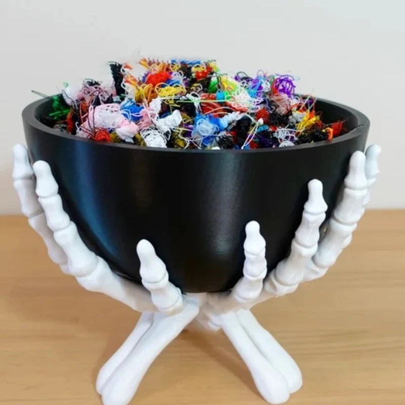 Halloween Candy Bowl - Gothic Skeleton Hands Storage Holder