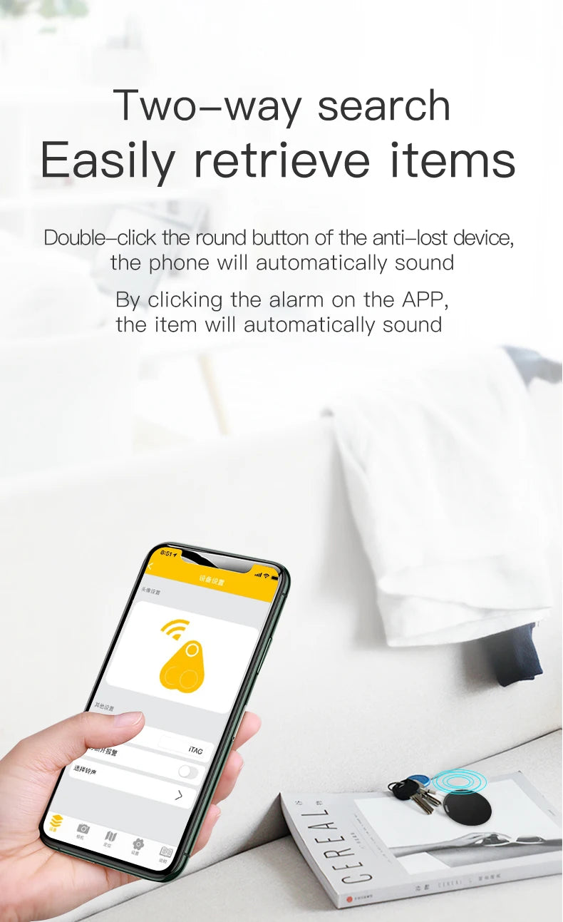 Mini GPS Locator Alarm Keychain - Smart Tag for Pets & Keys - Bascora