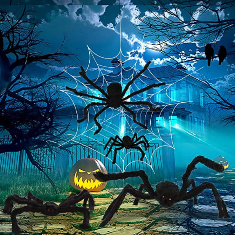 Extra Large Plush Black Spider - Halloween Decoration
