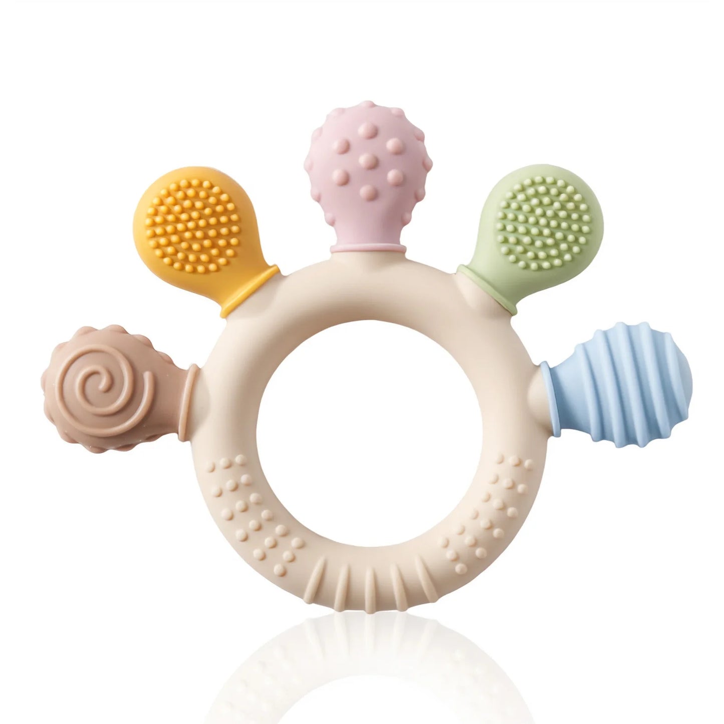 Baby Silicone Teether Toy - Montessori Wooden Bead Maze