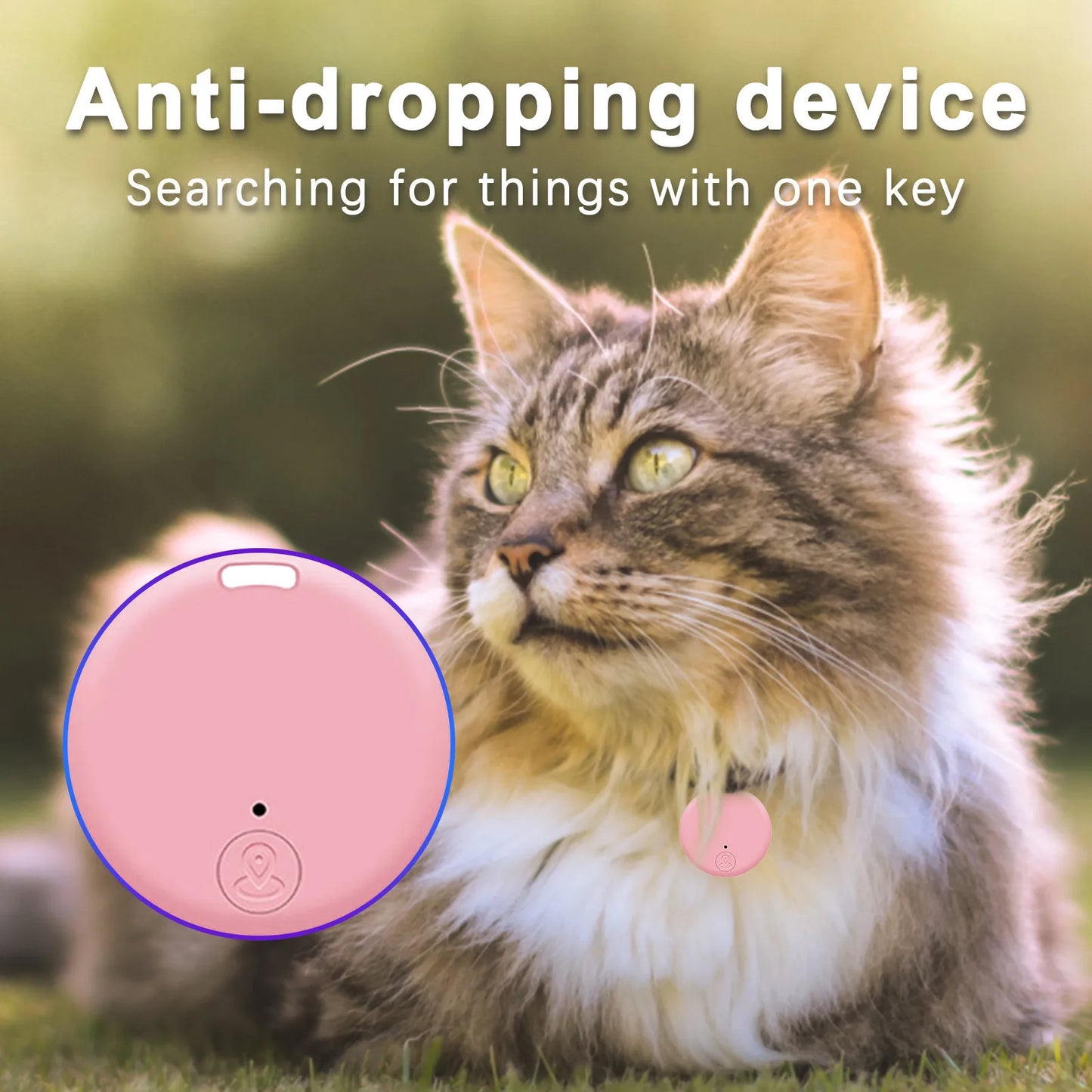 Mini porte-clés avec alarme et localisateur GPS - Étiquette intelligente pour animaux et clés
