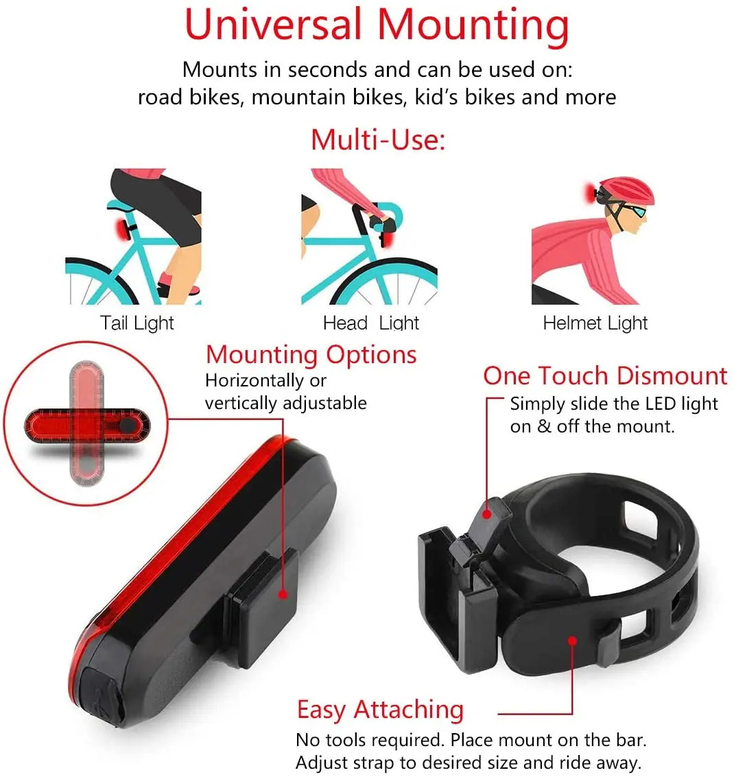 Bicycle light mount with features highlighted on a white background
