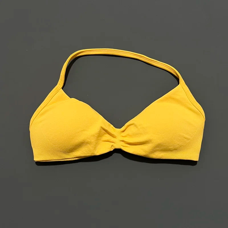 Impact Strappy Sports Bra - High Support Halter Workout Top