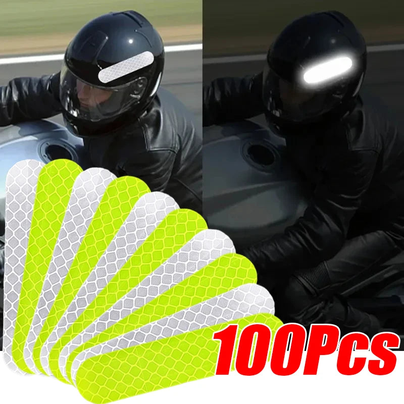 Motorcycle Helmet Warning Reflective Stickers - Night Safety Strips