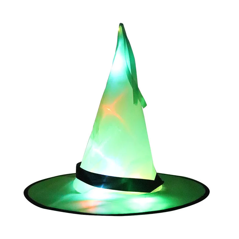 LED Halloween Witch Hat - Flashing Light Starry Sky Decoration