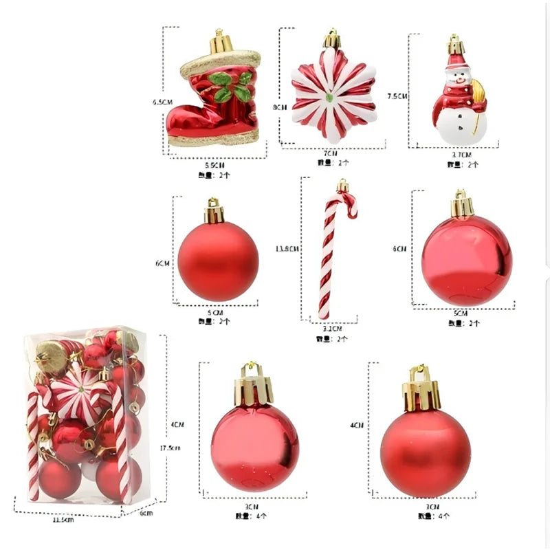 Christmas Ball Ornaments - Multicolor Electroplating Pendant Set