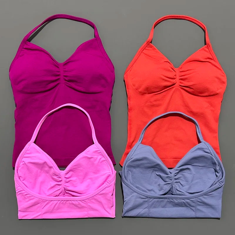 Impact Longline Strappy Sports Bra - Open Back Yoga Tank Top
