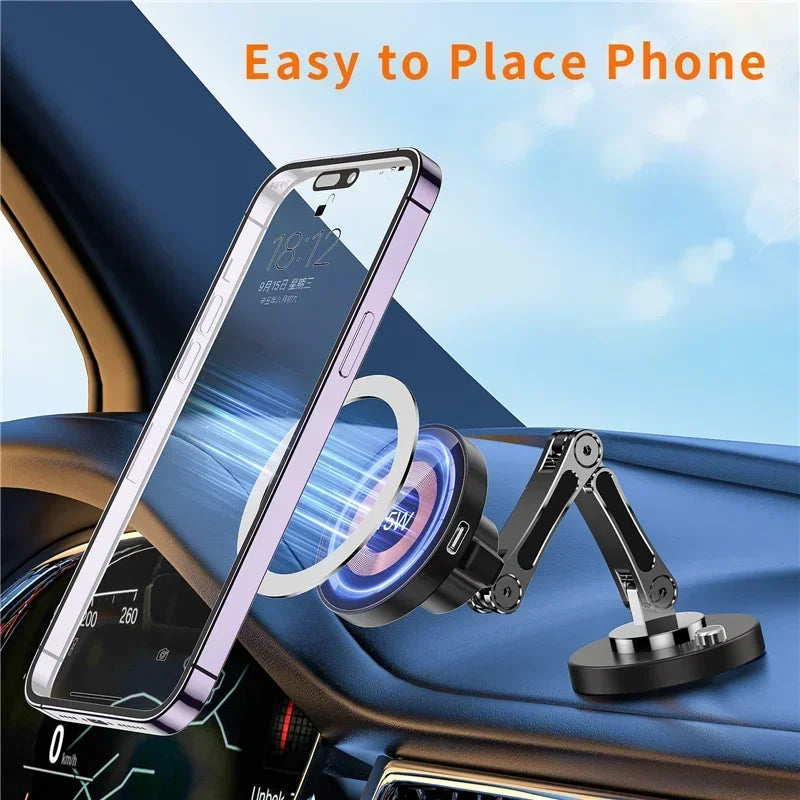 Magnetic Car Wireless Charger Stand - iPhone 15/14/13/12 Mount