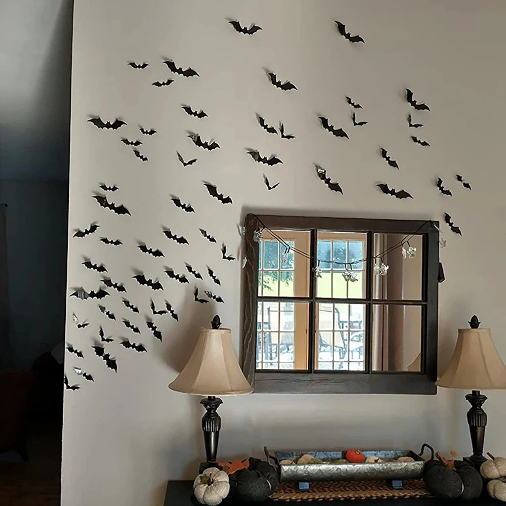 Halloween Bats Decorations - 3D PVC Wall Stickers