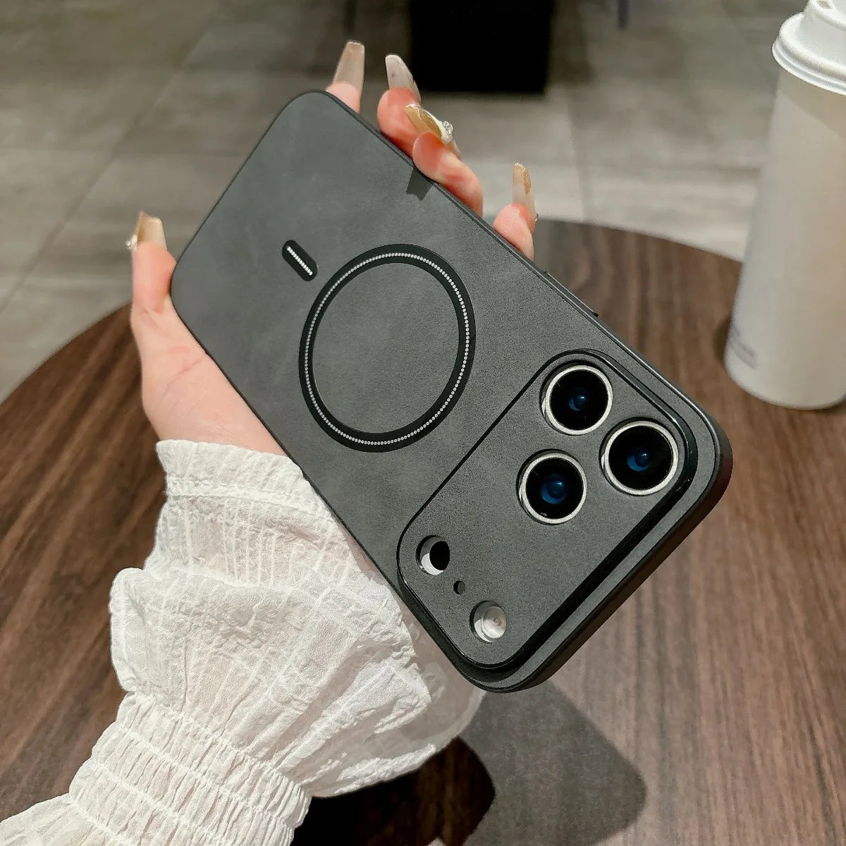 Magnetic Leather iPhone Case - All-Round Camera Protection