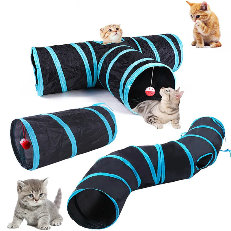 Túnel plegable para gatos - Diversión en interiores