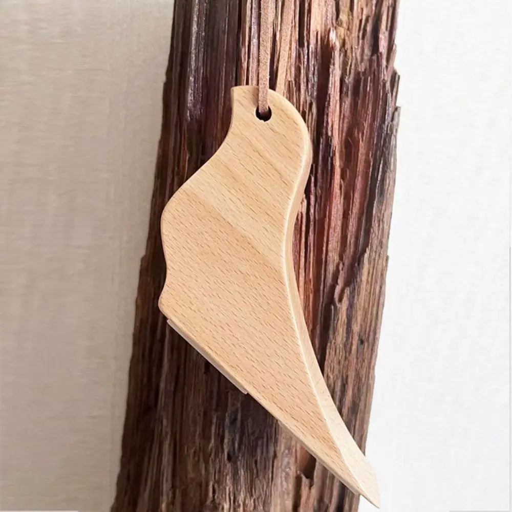 Wooden Bird Door Stopper - Handmade Decorative Door Wedge with Leather Cord