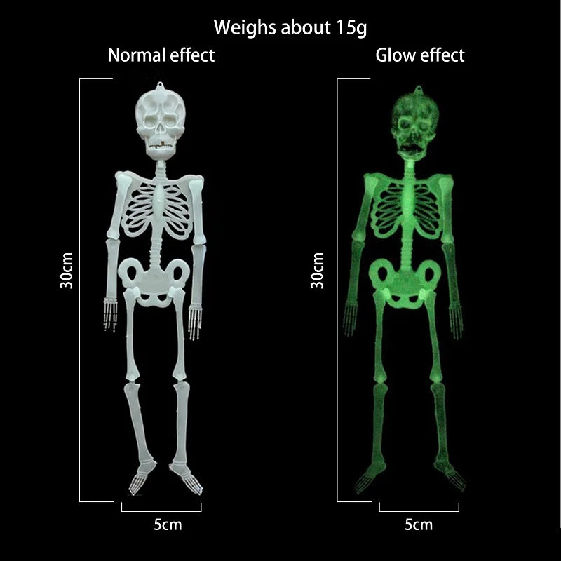 Halloween Skeleton Luminous Props - Movable Hanging Skull