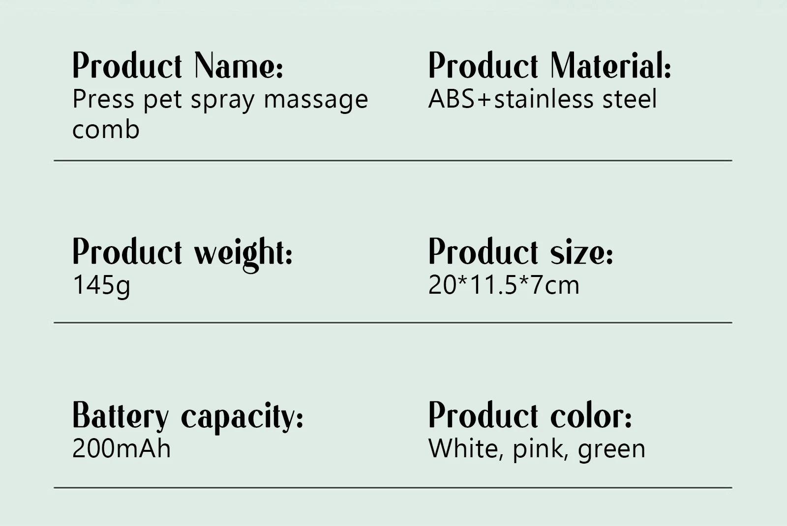 Steam Massage Pet Brush - Safe Round Head with Spray Hair Removal - Bascora