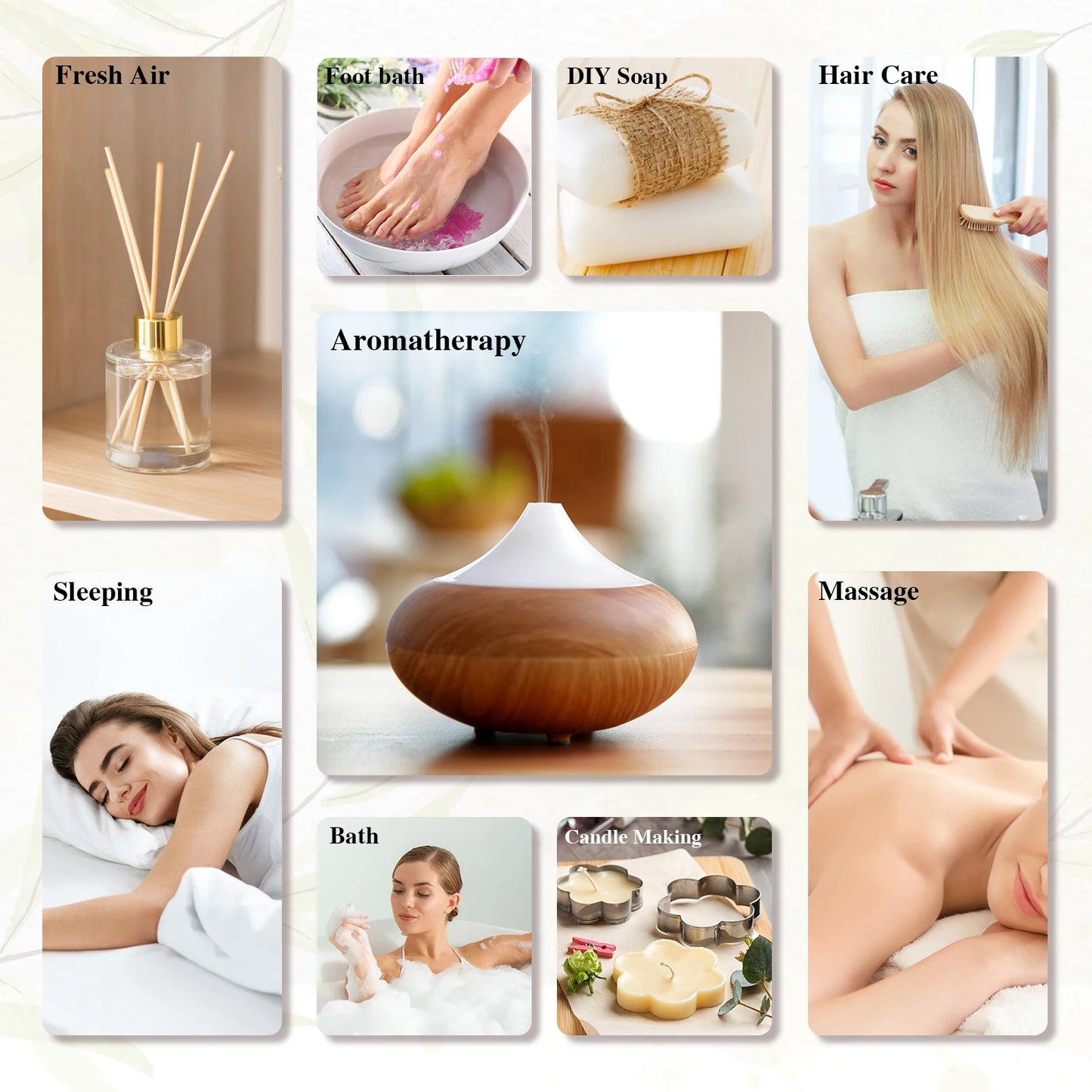 Essential Oil Set with Dropper - Aromatherapy Oils for Diffusers