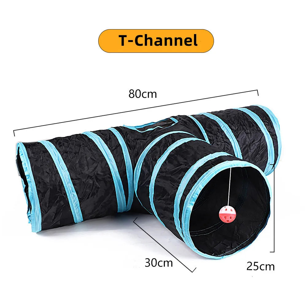 Túnel plegable para gatos - Diversión en interiores