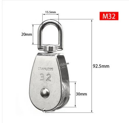 Marine Grade Stainless Steel Pulley - Corrosion Resistant Block - Bascora