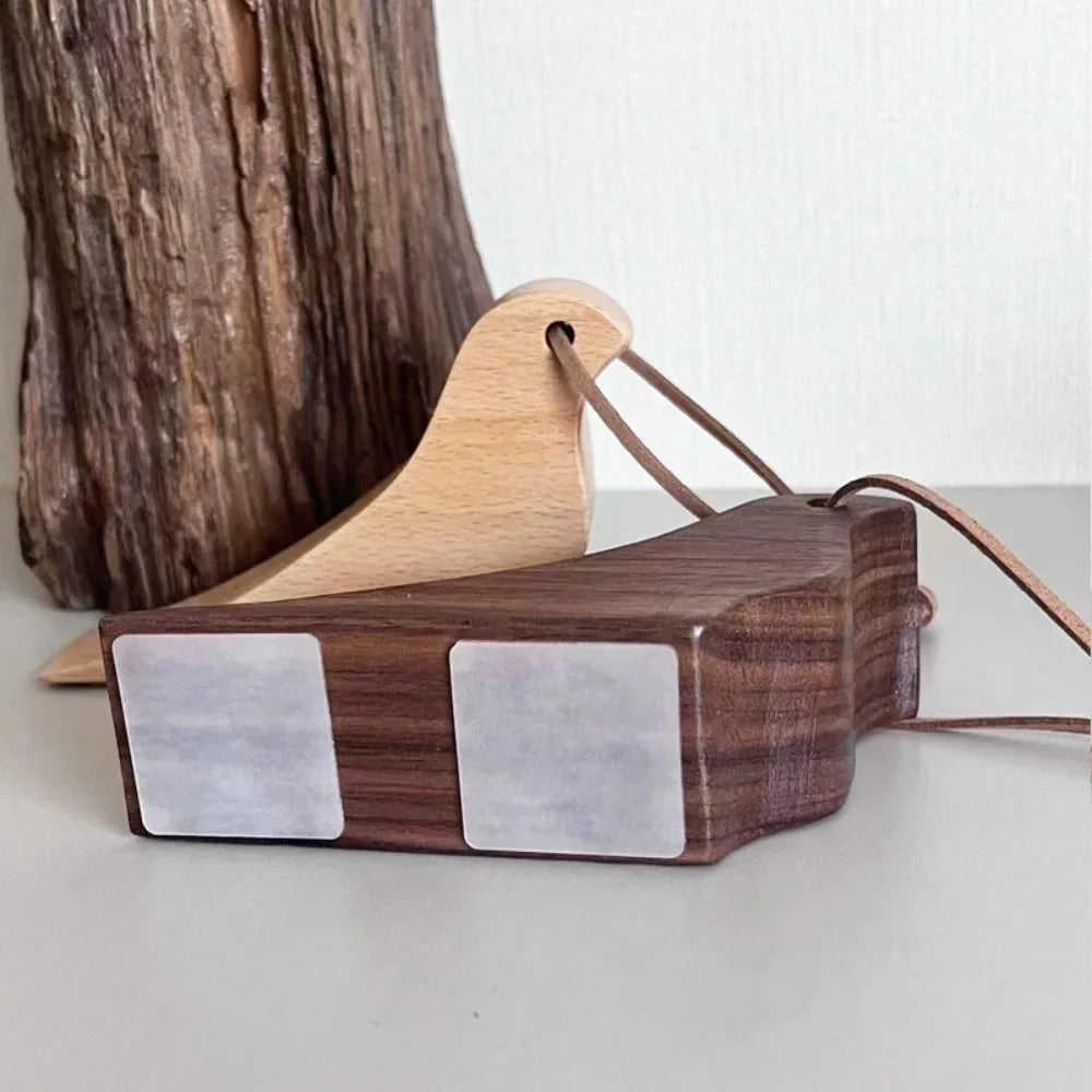 Wooden Bird Door Stopper - Handmade Decorative Door Wedge with Leather Cord