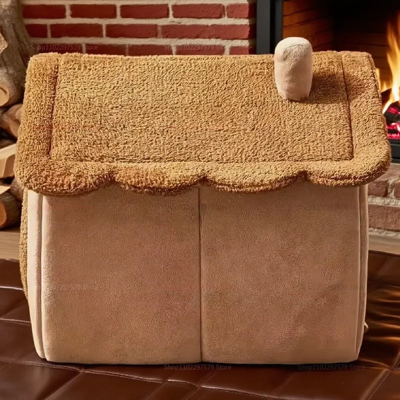 Foldable Washable Pet House - Soft Cave Bed for Small Dogs & Cats
