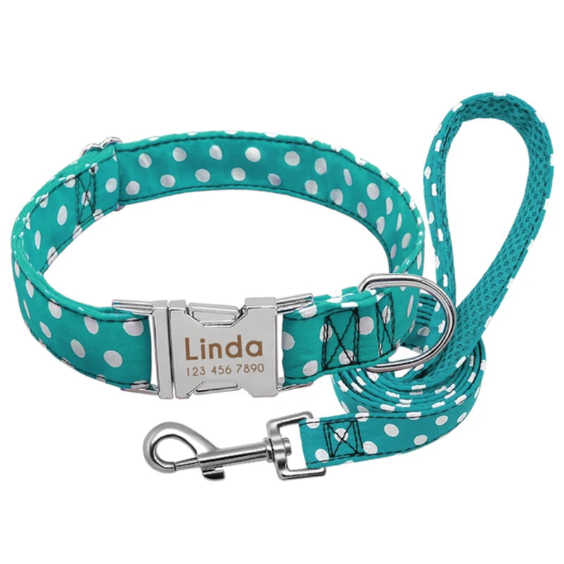 Collar de perro personalizado - Collar de nailon para mascotas con identificación grabada