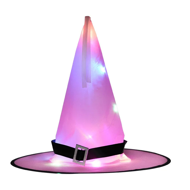 LED Halloween Witch Hat - Flashing Light Starry Sky Decoration