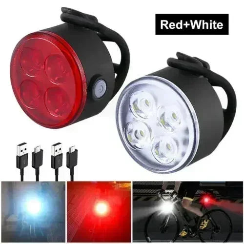 Bike Light Set - USB Rechargeable Front and Rear Lamp