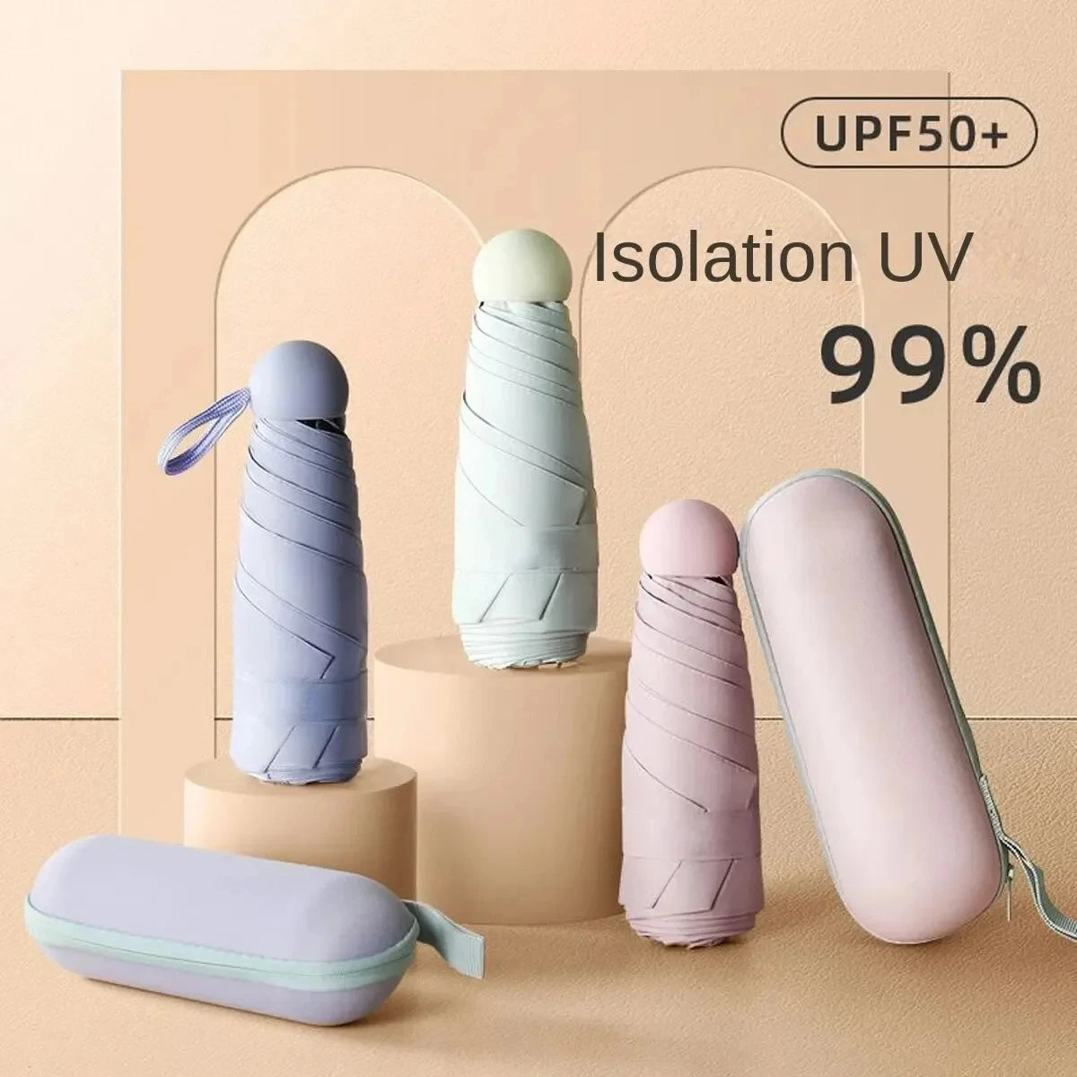 Portable Capsule Umbrella - Mini Foldable Sun & Rain Protection