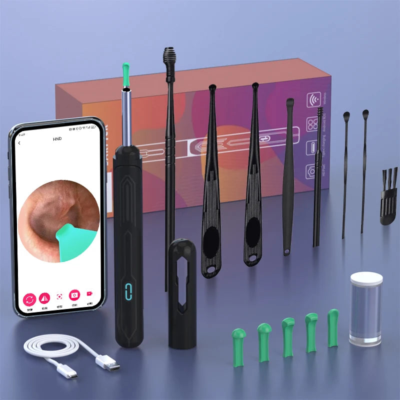 WiFi Ear Cleaner Camera - 6 LED Lights 3.6mm HD Video Otoscope