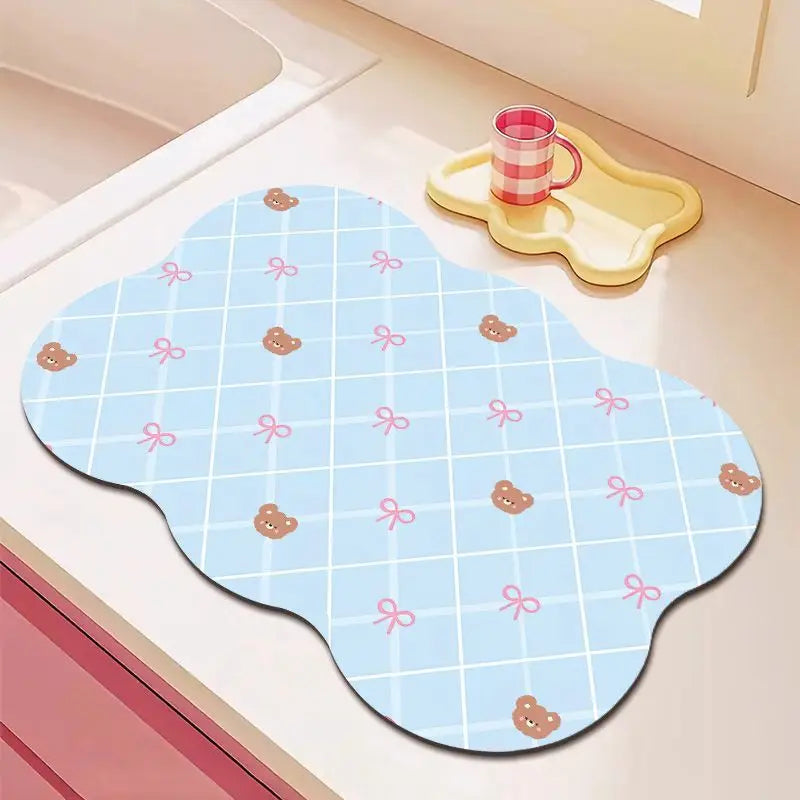Kitchen Water Draining Mat - Heat-Resistant Quick-Dry Table Mat