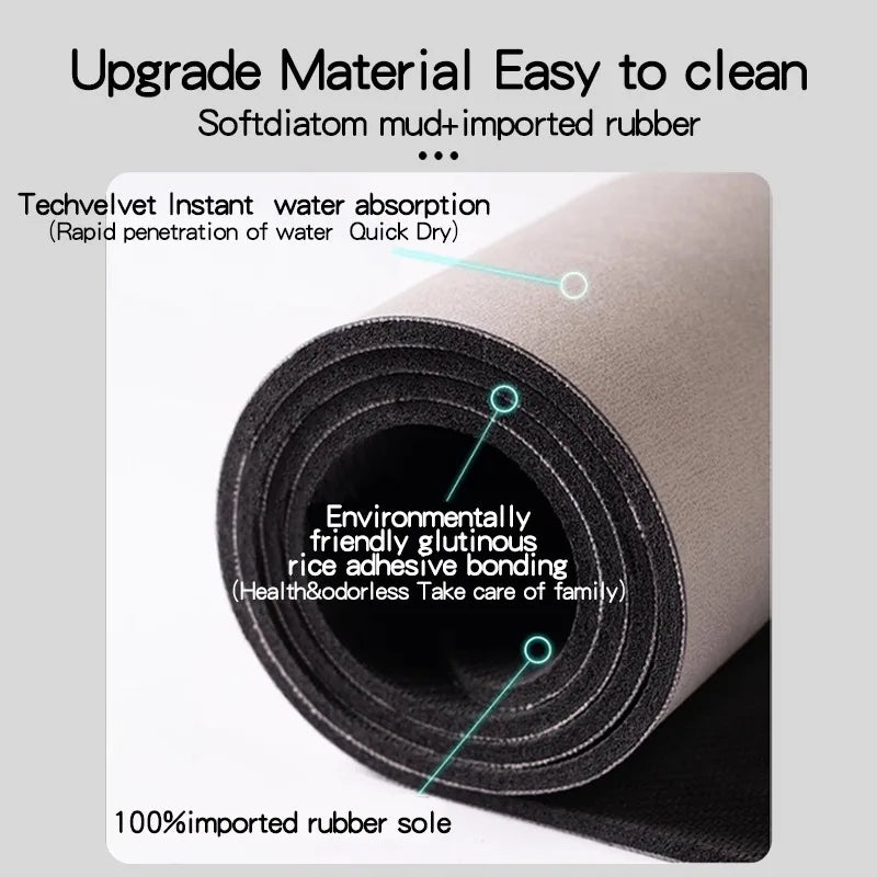 Double-Sided Diatomaceous Earth Bath Mat 40x60cm - Super Absorbent