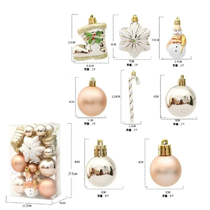 Christmas Ball Ornaments - Multicolor Electroplating Pendant Set