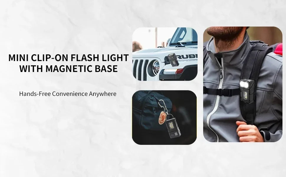 Mini USB Rechargeable LED Flashlight - Magnetic Emergency Light