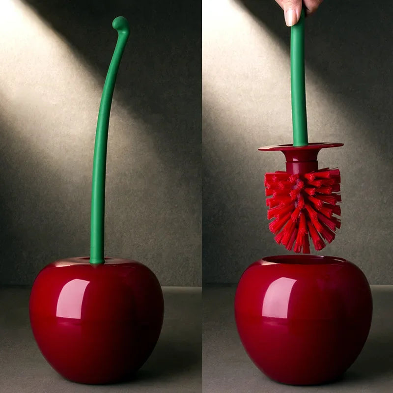 Cherry Shape Toilet Brush Set - Creative Bathroom Accessories