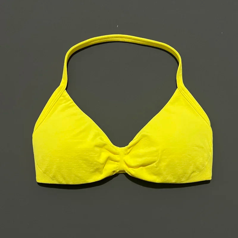 Impact Strappy Sports Bra - High Support Halter Workout Top