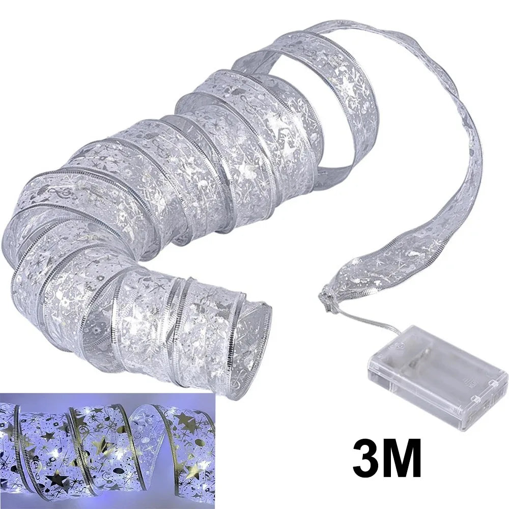 Christmas Ribbon Fairy Light - DIY Bows String Light