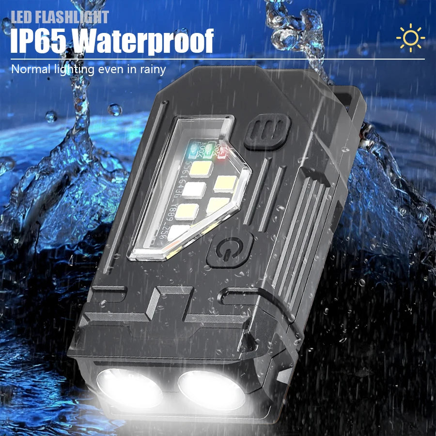 Mini USB Rechargeable LED Flashlight - Magnetic Emergency Light