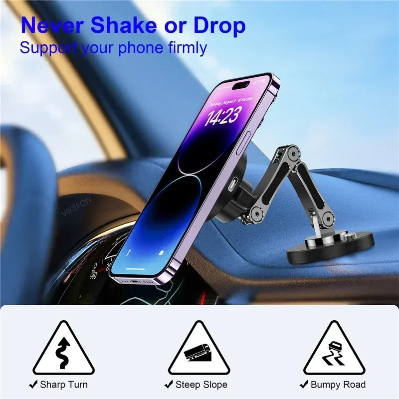 Magnetic Car Wireless Charger Stand - iPhone 15/14/13/12 Mount