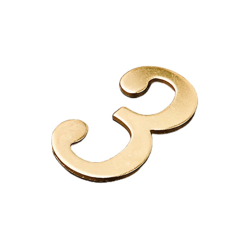 Golden Metal Door Numbers with Magnets - 7x4cm Address Labels