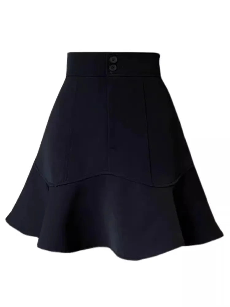 High-Waisted Mini Dress - Lotus Edge A-Line Spring