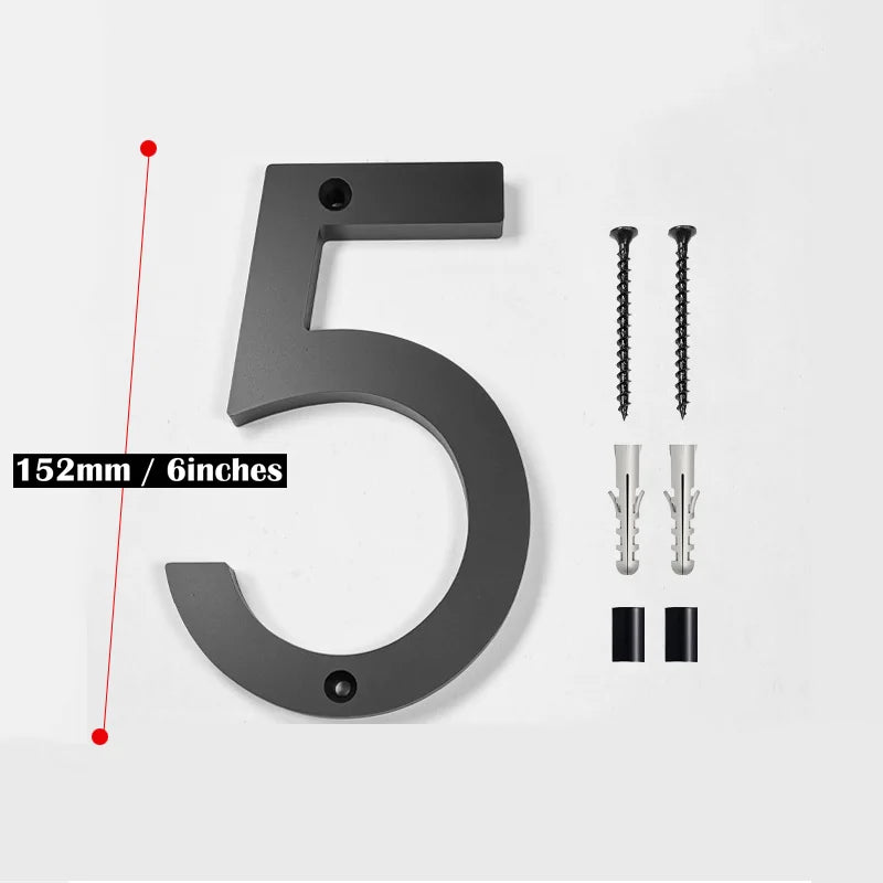 Large Floating House Numbers 6" - Black Acrylic Address Signs