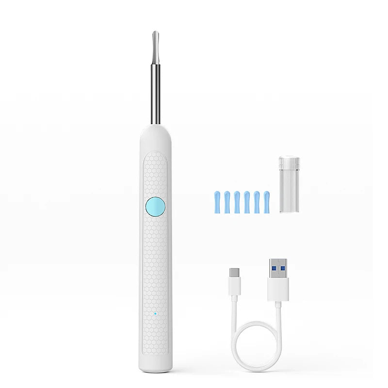 Nettoyeur d'oreilles avec caméra 4,2 mm, WiFi, outil de retrait de cérumen, prise de photos HD 1080p, cure-oreille visuel, cuillère d'oreille, étanche, 6 LED, chargement USB C