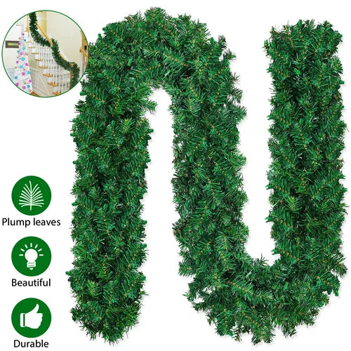 Christmas Garland - Bushy Pine Green Wreath Decoration