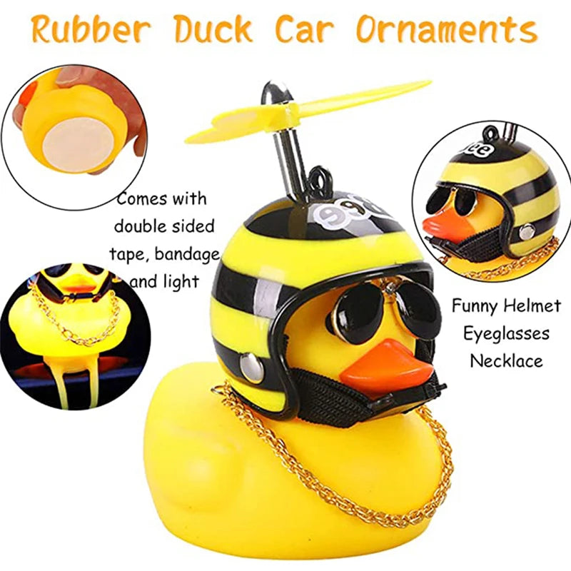 Rubber Yellow Duck Bike Bell with Lights - Kids Cute Horn