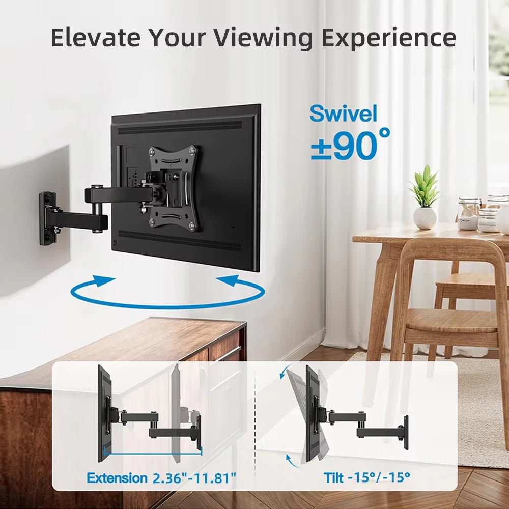 Full Motion TV Wall Mount - Articulating Bracket 10-32 Inch
