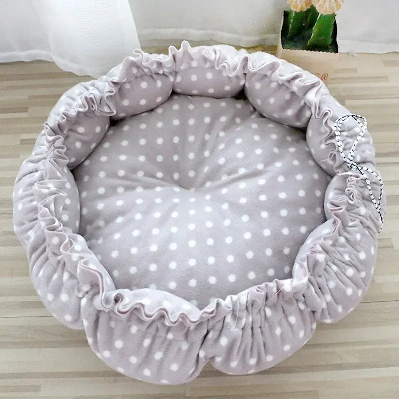 Soft Warm Nest Pet Cushion - Adjustable Drawstring Bed