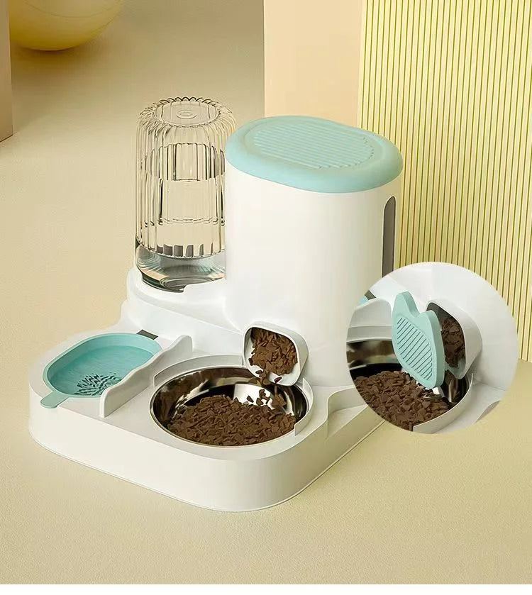 Cat Bowl Automatic Feeder - Integrated Water Dispenser