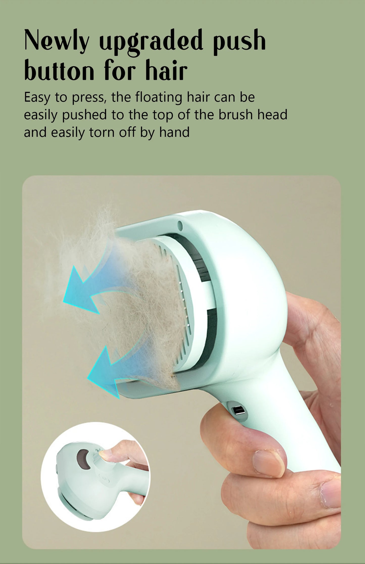 Brosse de massage à vapeur pour animaux de compagnie - Tête ronde sûre avec épilation par pulvérisation